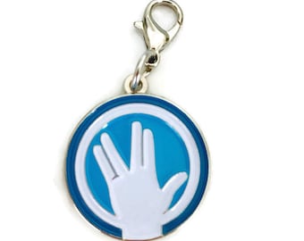 Mr. Spock, Vulcan Hand Salute Pet Collar Charm/Zipper Pull