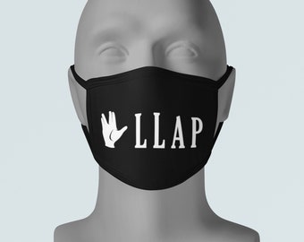 LLAP Face Masks with Vulcan Hand Salute-Use for Covid-19 protection