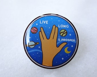 Live Long and Prosper Galaxy Space Lapel Pin