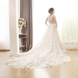 removable lace overlay wedding dress