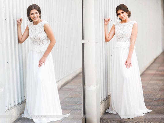peplum lace wedding dress
