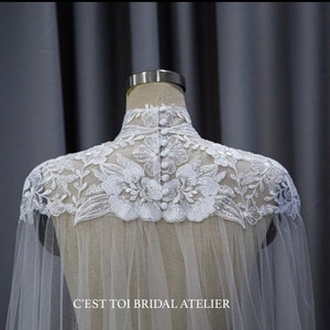 C03 Bridal Cape Veil Bridal Cape off Shoulder Wedding Cape - Etsy