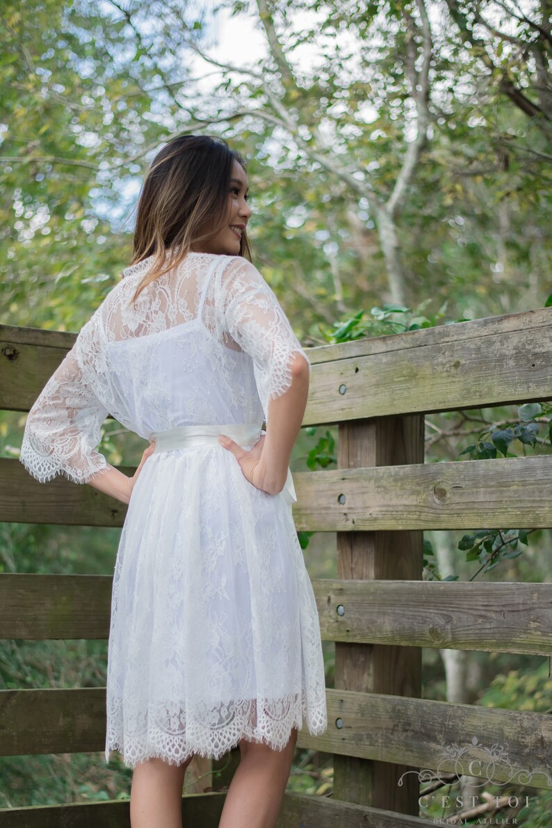 R02 Wedding Lingerie Lace Wedding Bathrobe Lace Bridal Etsy