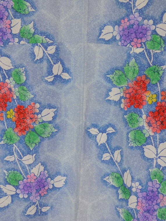 Vintage Japanese YUKATA 【Used】 Cotton Flower patt… - image 3