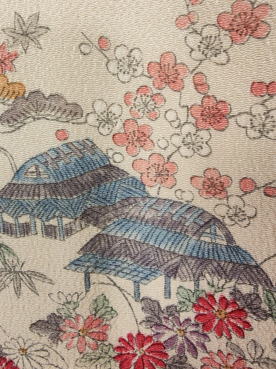 Vintage Japanese Kimono 【Used】 Silk Chirimen Kata… - image 9