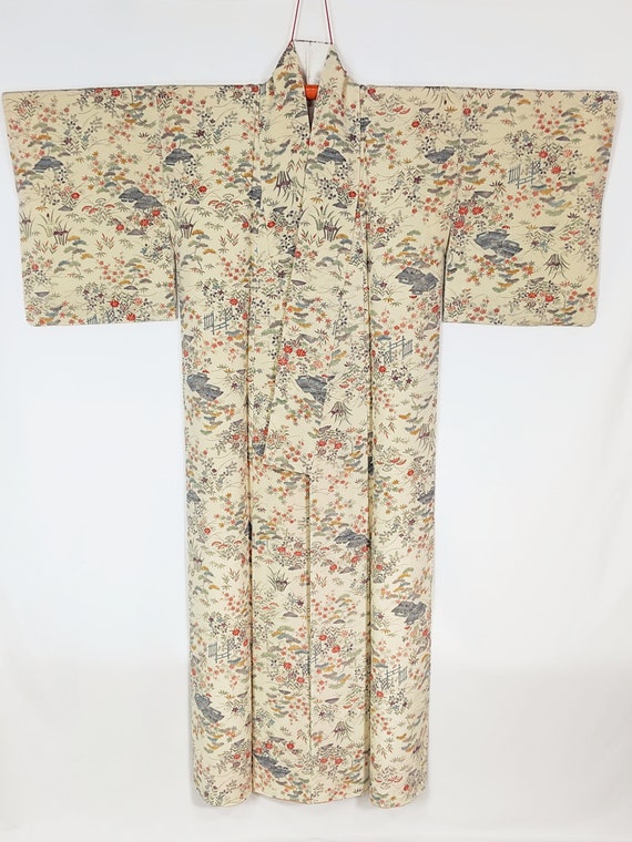 Vintage Japanese Kimono 【Used】 Silk Chirimen Kata… - image 4