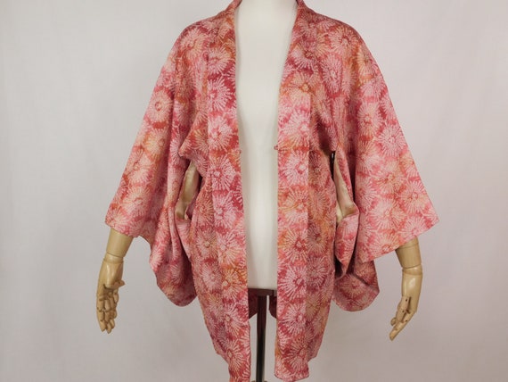 Vintage Japanese Kimono HAORI SHIBORI【Used】 Silk … - image 3