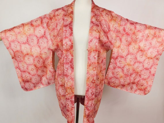 Vintage Japanese Kimono HAORI SHIBORI【Used】 Silk … - image 1