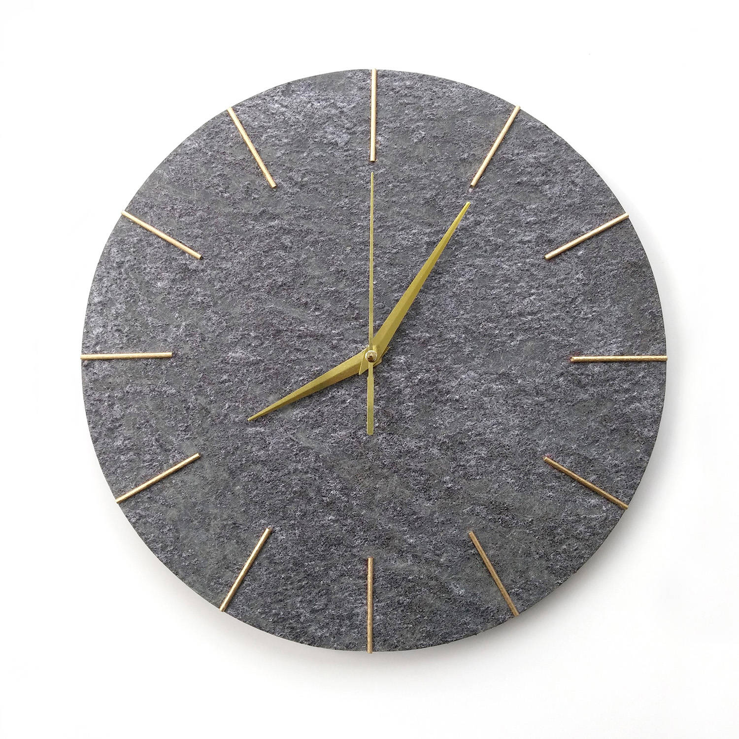 Large Wall Clock 38cm/15in Natural Stone Surface Modern Wall Etsy