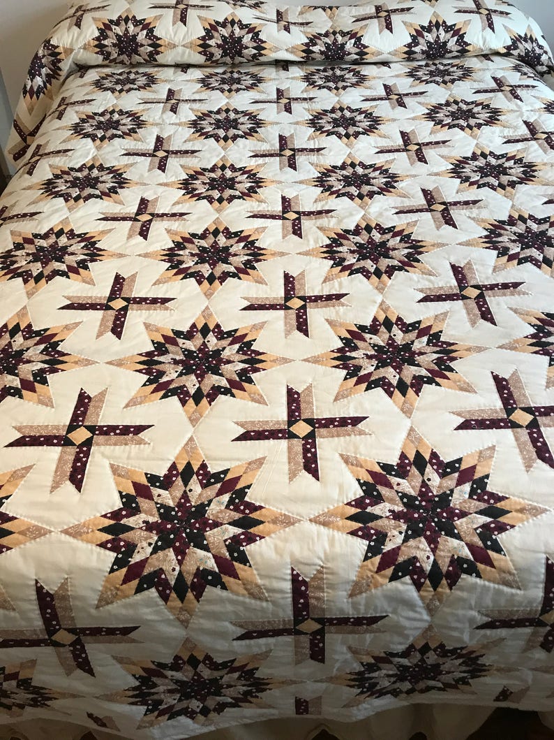 Star Cross Extra Long Queen Quilt Hand Sewn Quilt Etsy