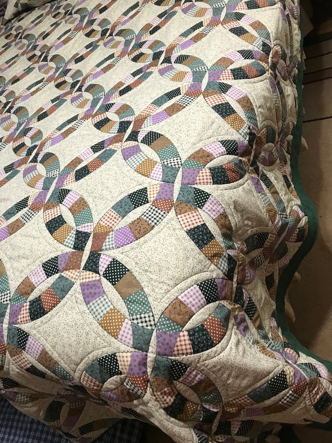 King Double Wedding Ring Quilt or Queen Comforter Shades of Etsy