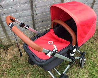 Leather look handle & bumper bar covers to fit a bugaboo Cameleon pram