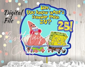 Spongebob 25th Birthday Cake Topper - Etsy