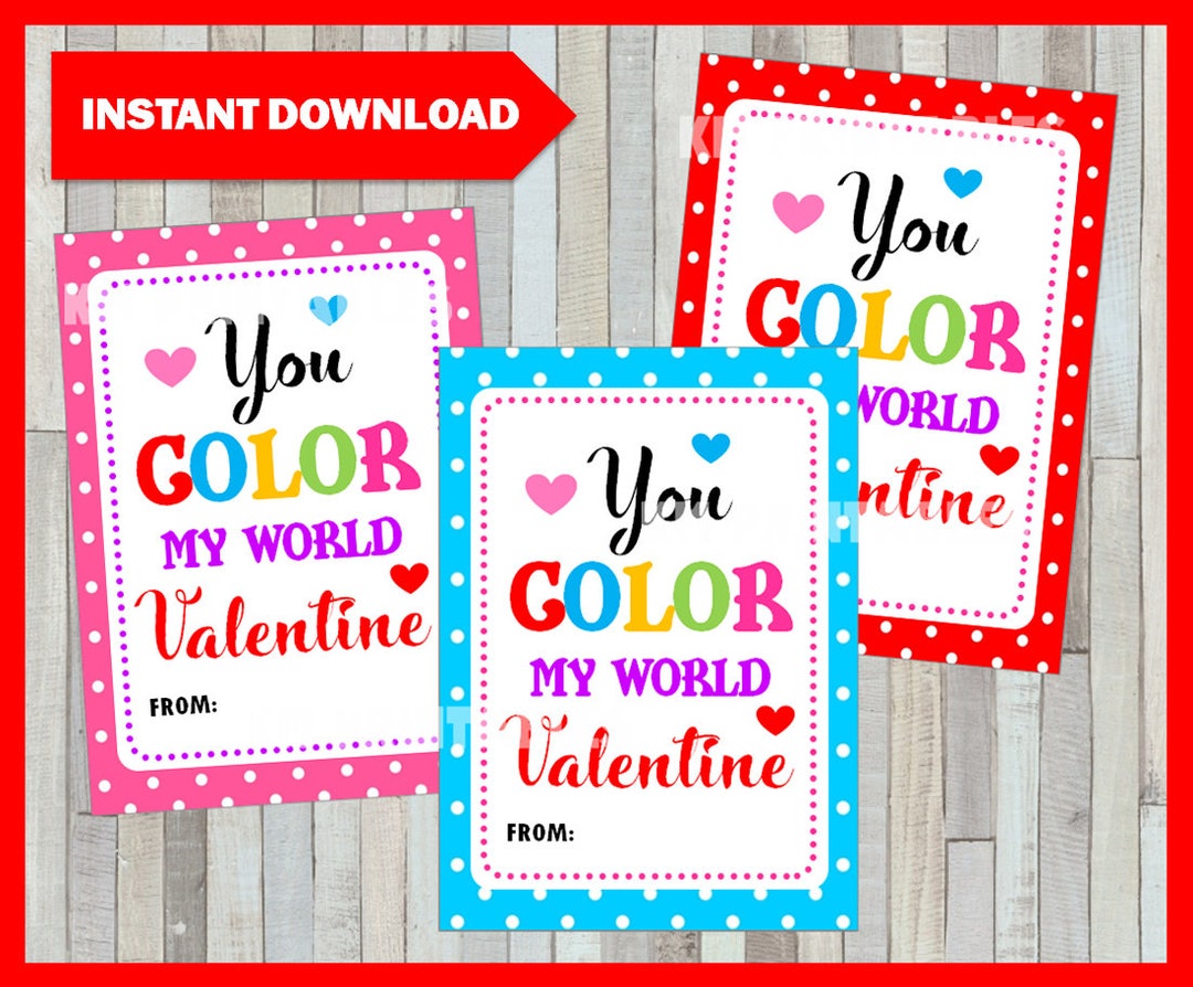 You Color My World Valentine's Day Cards, Valentine's Day Cards ...