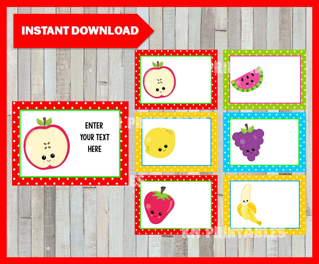 Printable Fruit Name Tags