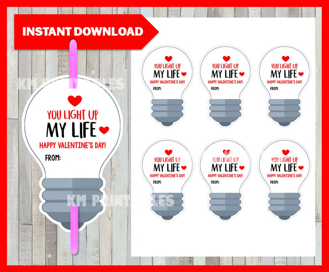 You Light Up My Life Valentine Free Printable