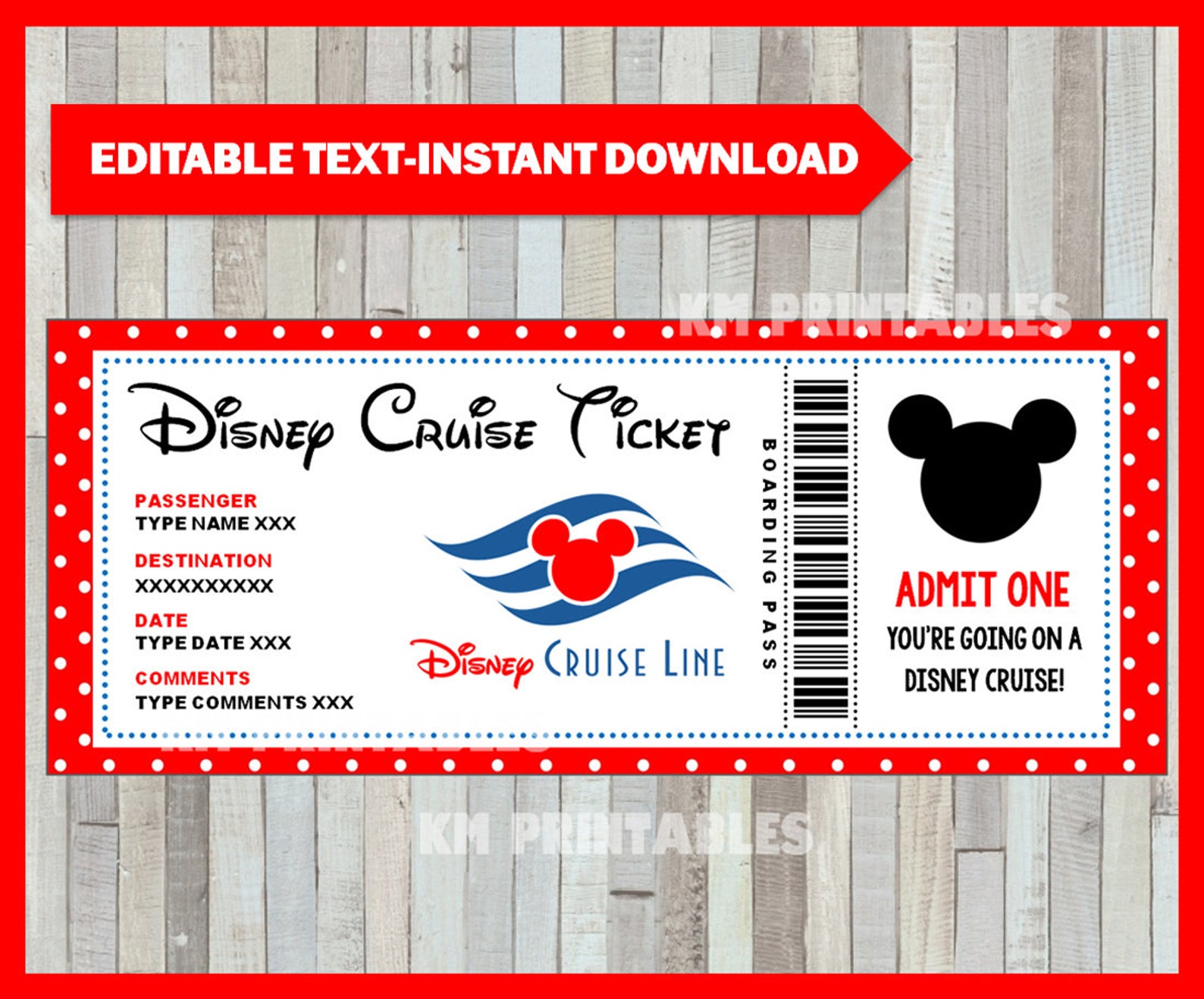 Cruise Ticket Disneycruise Mickey Mouse Surprise Gift Ticket Printable Cruise Ship Boarding Cruise Ticket Disneycruise Mickey Mouse Surprise Gift Ticket Printable Cruise Ship Boarding