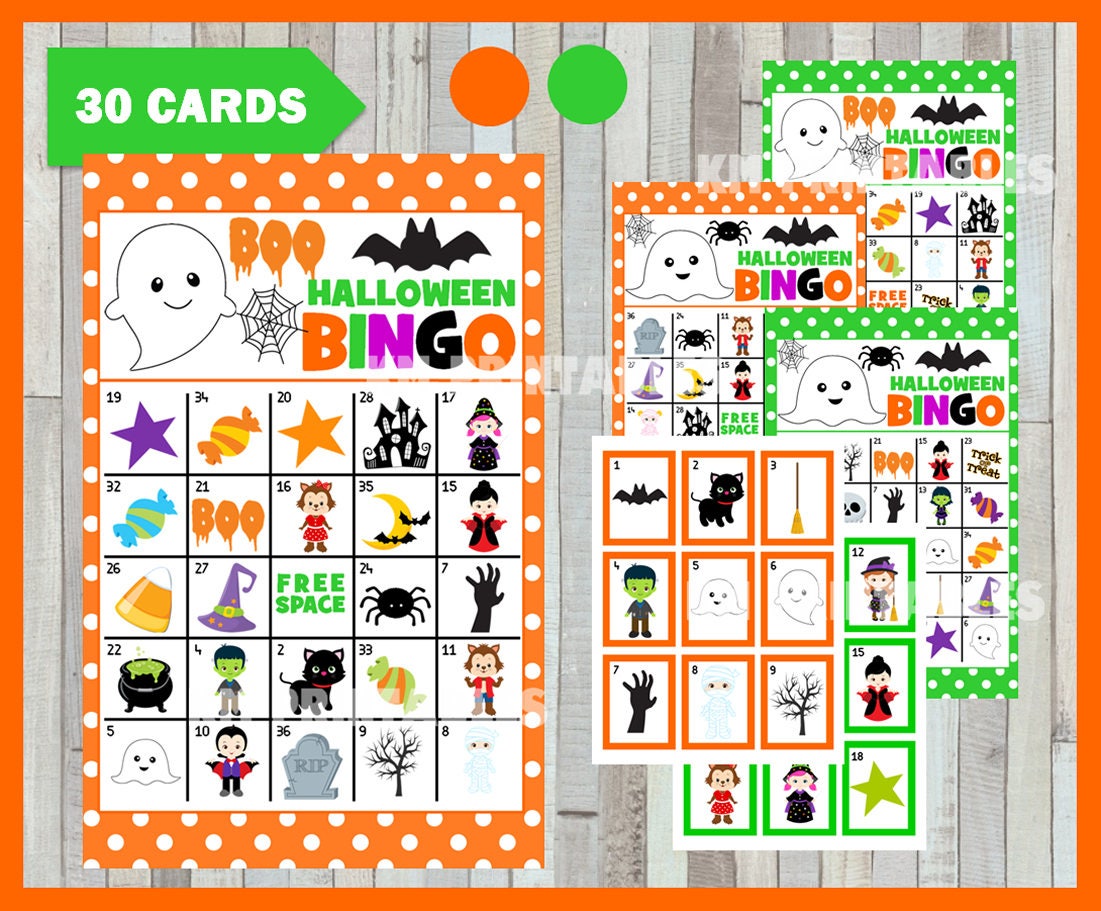 Printable 30 Halloween Bingo Cards Printable Halloween Bingo - Etsy Denmark