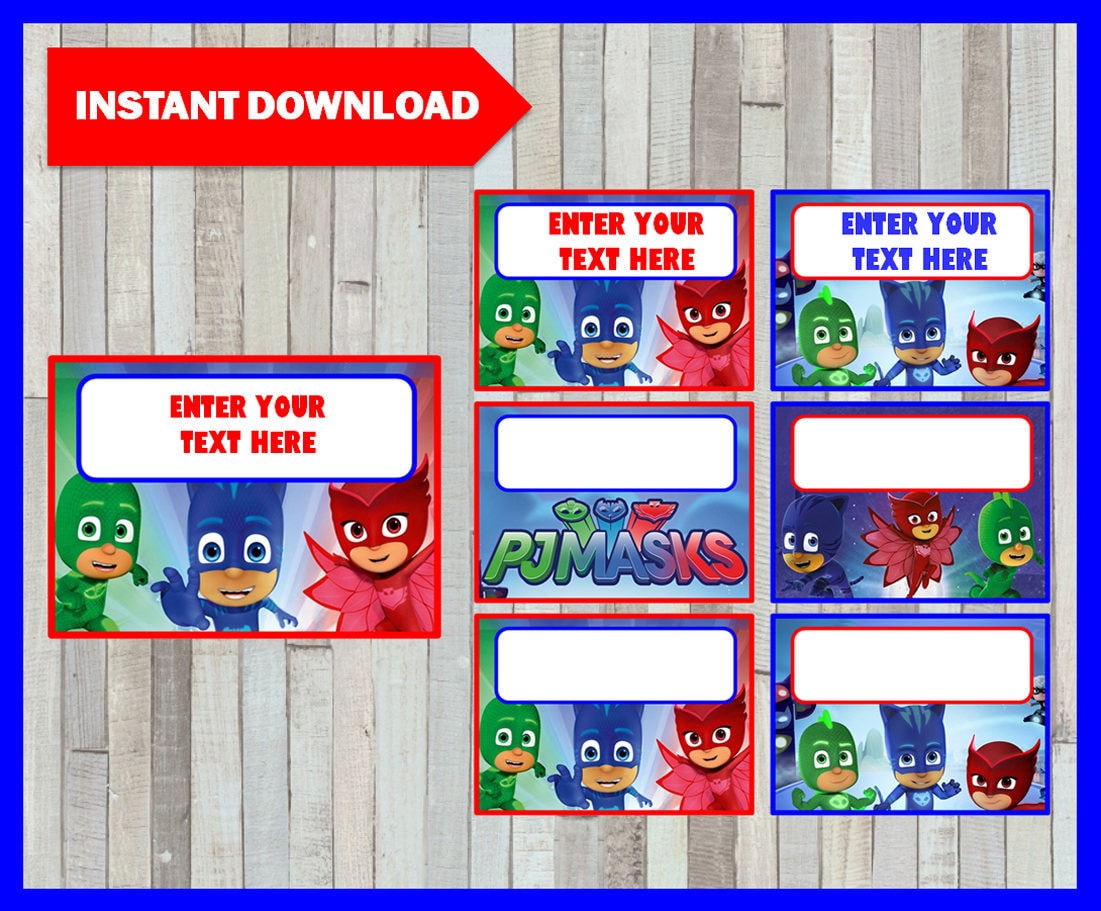 Pj masks School label name label name tag sticker Back Etsy