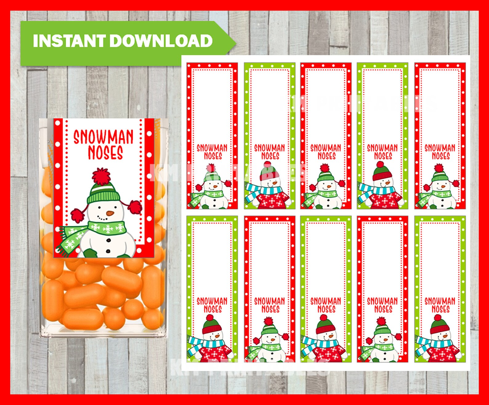 Tic Tac Snowman Noses Christmas Printables Christmas Teacher | Etsy