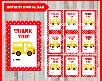 School Bus Driver Teacher Appreciation Gift Tag instant download , Printable Teacher Appreciation cards,  Thank you tag