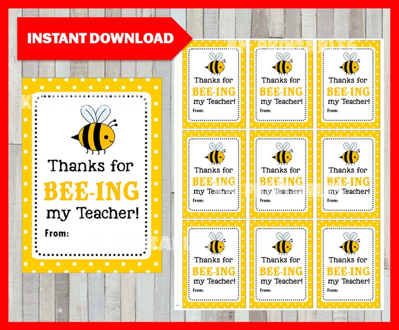 Bee Teacher Appreciation Tags beeing my teacher bee tag Etsy