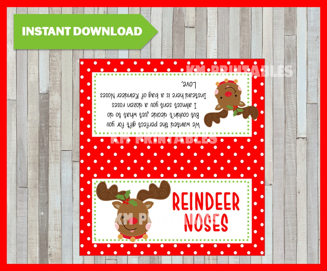 Reindeer Noses Bag Toppers Printable Instant Download - Etsy Canada