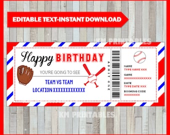 fake baseball ticket etsy
