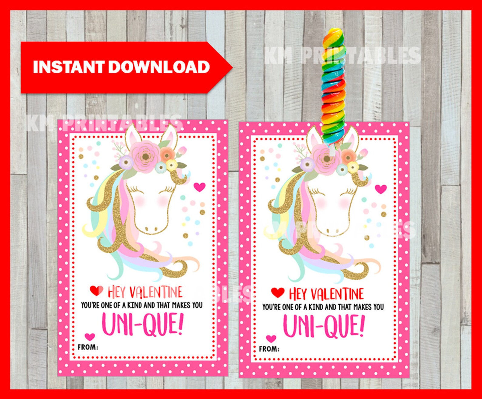 unicorn lollipop valentines day cards printable unicorn
