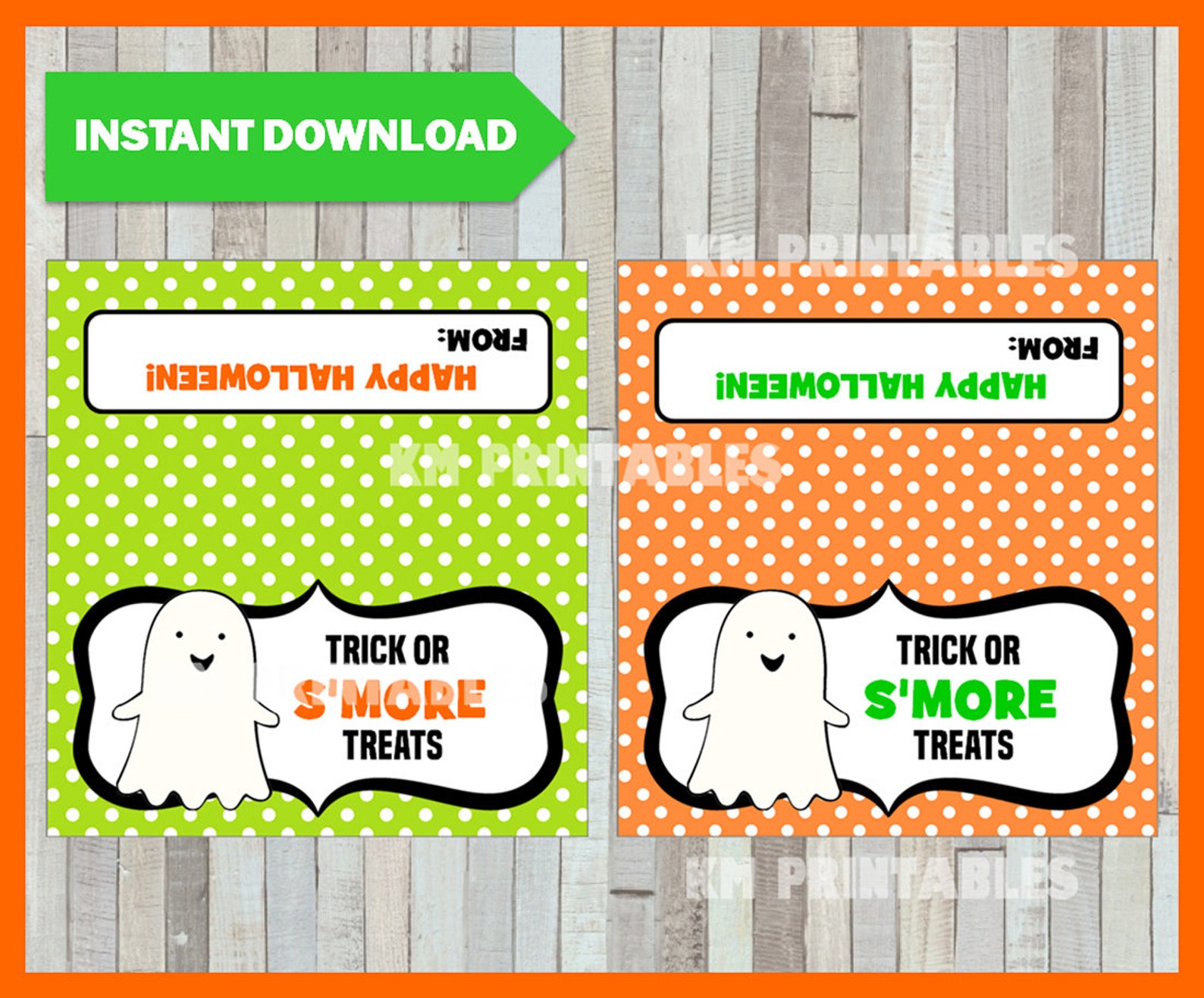 Halloween S'mores Treat Bag Toppers, DIY, Printable INSTANT DOWNLOAD