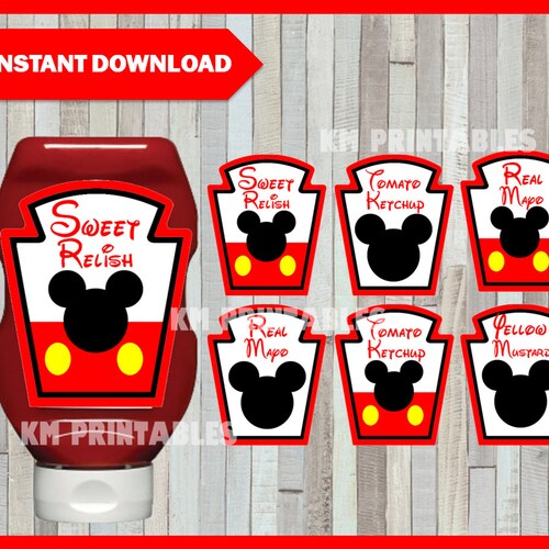 Printable Mickey Mouse Condiments Labels Mickey Mouse Party - Etsy Canada