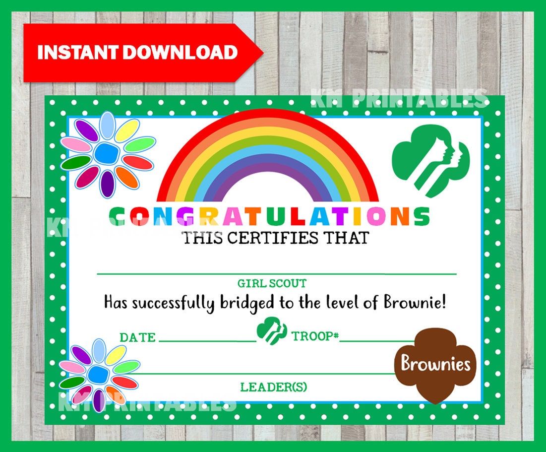 Free Printable Daisy Bridging Certificate