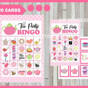 Tea Party Bingo Game Printable 30 Different Cards Party Etsy - roblox bingo game printable 30 different cards party game printable half page size instant download