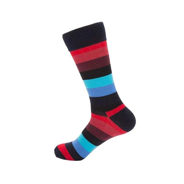 Unisex, Floral Socks, Cute Socks, Fun Socks, Casual, Wedding Socks, Crew Socks. Get Your Bloom On Socks! Black Striped Socks, Red and Blue