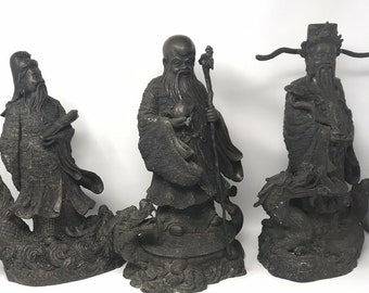 Magnificent Vintage Chinese Bronze Statues: Embodying Longevity, Prosperity, and Status in Traditional Chinese Beliefs