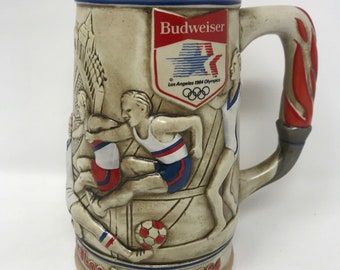 Anheuser-Busch 1984 LA Olympic Stein 1980 Diving Soccer Cycling Budweiser