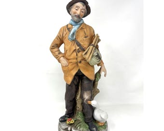UCGC Ceramic Statue Figurine Man With Duck