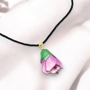 Flora Sakura Cherry Blossom Pendant Necklace in Polymer Clay, handmade in France, available in 2 models