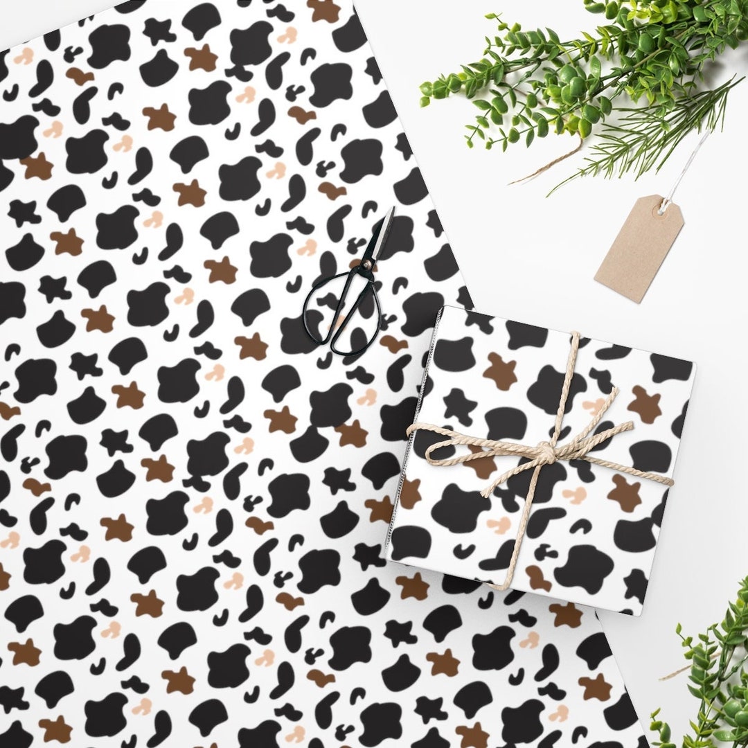 Cow Print Christmas Wrapping Paper Cow Print Gift Wrap Etsy UK