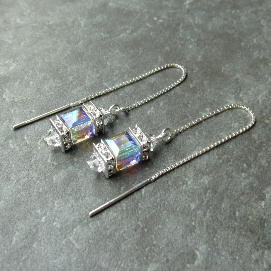 Sterling Silver Threader Adjustable Length Pull Through Ear Thread ...
