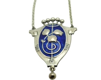 Charles Horner English Arts and Crafts Silver Enamel Necklace