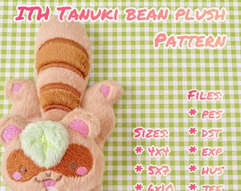 Tanuki ITH Bean Plush Pattern Embroidery Plush Pattern