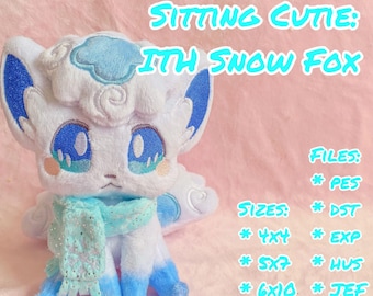 Sitting Cutie: ITH Snow Fox Plush Embroidery Pattern
