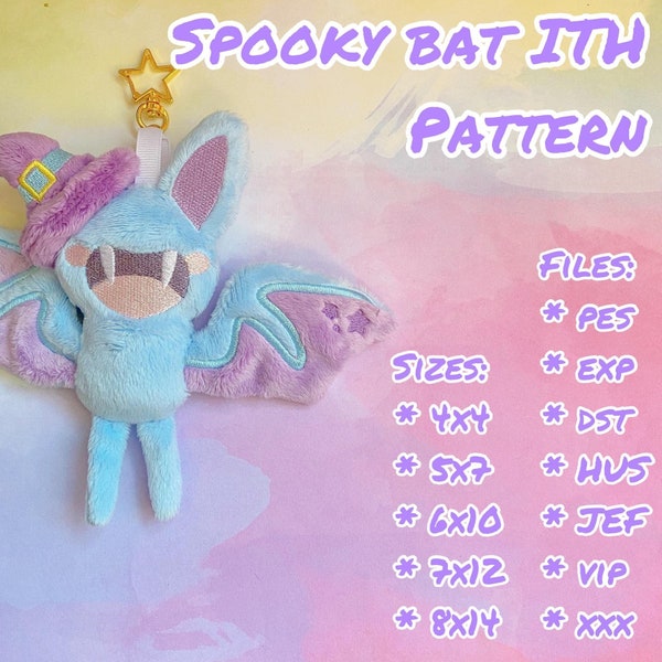 Spooky Bat ITH Embroidery Files