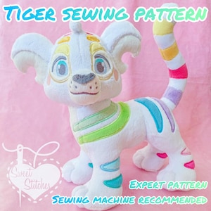 Tiger Plush SEWING only Pattern Embroidery Files Included