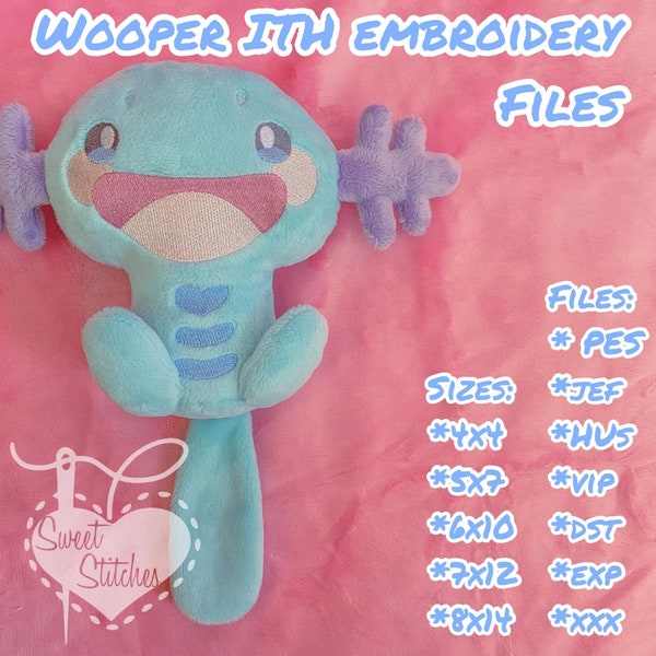 Wooper ITH Embroidery File Pack