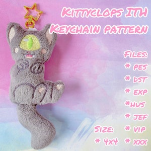 Kittyclops ITH nyckelringsbroderimönster