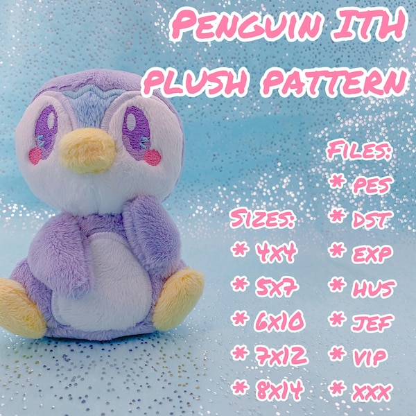Penguin ITH Plush Embroidery Pattern