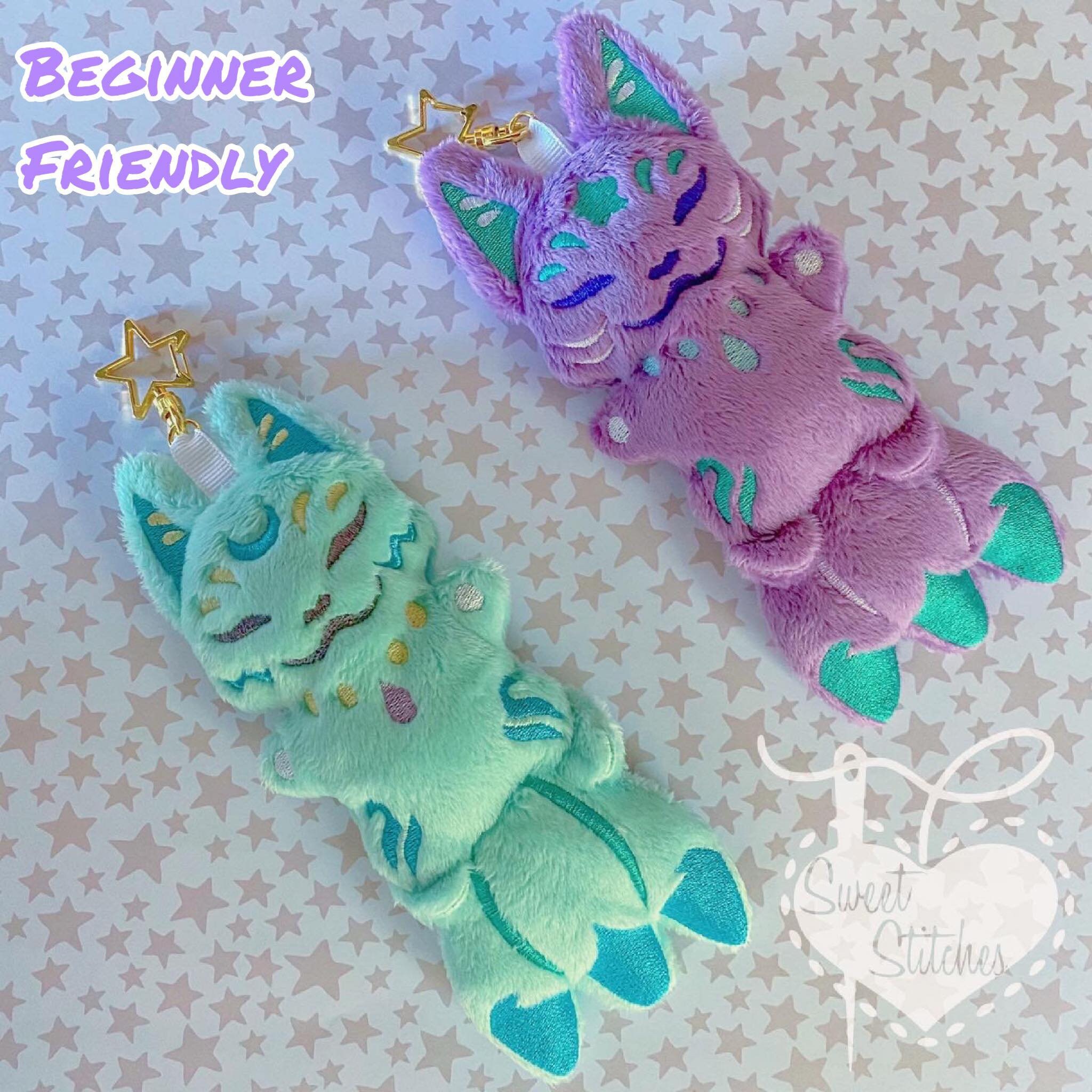 Kitsune ITH Keychain Embroidery Files Instant Download Pattern Etsy