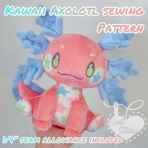 Patrón de costura de ajolote kawaii
